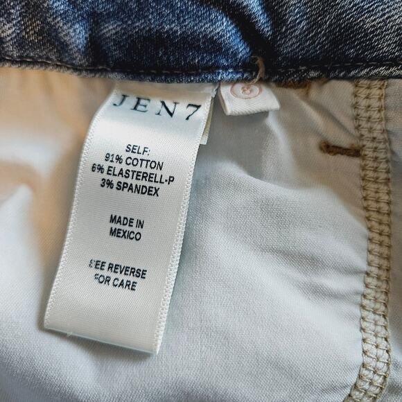 Jen7 by 7 For All Mankind Ankle Straight Jeans Raw Hem Women's 8 Casual Weeked - Picture 9 of 12